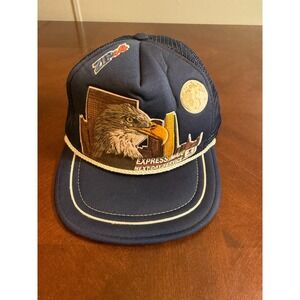 VTG USPS Express Mail Next Day Service Bald‎ Eagle Mesh Trucker Hat Snapback Cap